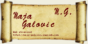 Maja Galović vizit kartica